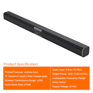 d-power ลำโพงซาวบาร์ รุ่น M-500 20W Super Bass Soundbar บลูทูธ 5.0 ยาว 81.5 ซม. รองรับทุกการเชื่อมต่อ รับประกัน 1 ปี