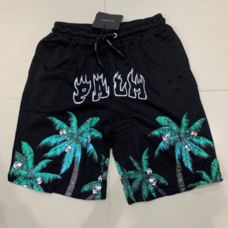 PALM ANGELS PALMS &amp; SKULL GRAPHIC SWEATSHORTS กางเกงขาสั้นเอวยางยืด แบรนด์ปาล์มแองเจิล