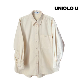 Uniqlo U (S) เสื้อเชิ้ตแขนยาว เดนิม ทรงหลวม