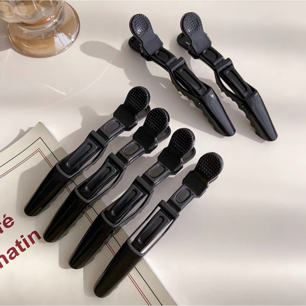HH115-11 กิ๊ฟติดผมปากจระเข้สีดำแพ็ค 6 ชิ้น หนีบแน่น[10]R8-2