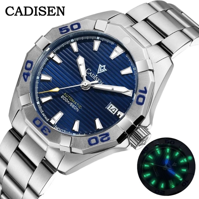 Cadisen - Automatic Seiko NH35 movement Diver 200m waterproof watch. Sapphire glass + AR coating
