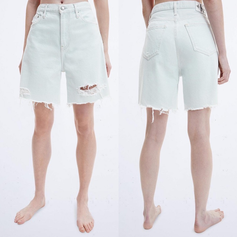 ของแท้100% Calvin Klein Mom Shorts กางเกงยีนส์CK