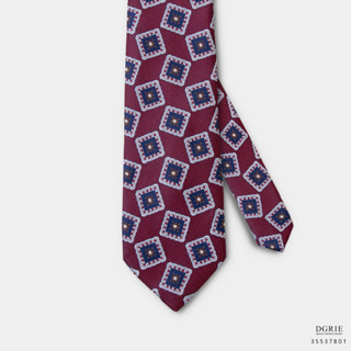 Antiqueruby Red Square 3 Inch Necktie-เนคไทสีแดงลายทับทิมโบราณ