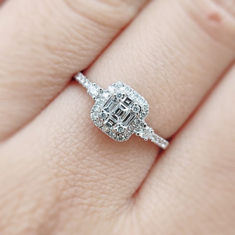 65Carat - แหวนเพชรแท้น้ำ100 แหวนเพชรบาเก็ต 0.40กะรัต รหัสRI650042