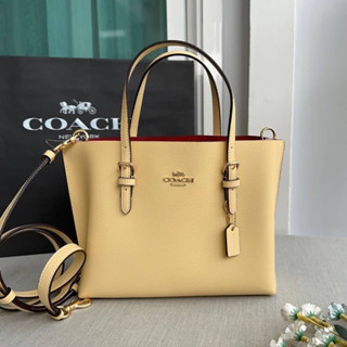 🎀 (สด-ผ่อน) กระเป๋า Tote 3 ช่อง สีเหลือง COACH C4084 MOLLIE TOTE 25