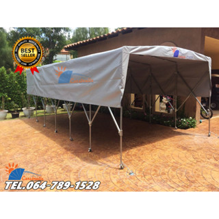 เต๊นท์จอดรถสำเร็จรูป CARSBRELLA รุ่น SUPER SUNSHINE A กว้าง:300 cm ยาว:600 cm สูง:215 cm (ป้องกันแสงแดด)