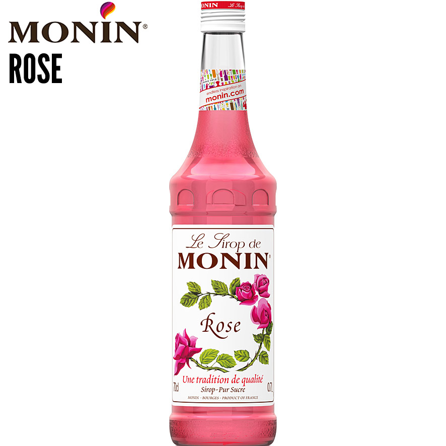 (BHC) น้ำเชื่อม MONIN กลิ่น “Rose” ไซรัปโมนิน ไซรัปดอกกุหลาบ (Monin Rose Syrup 700 ml.)