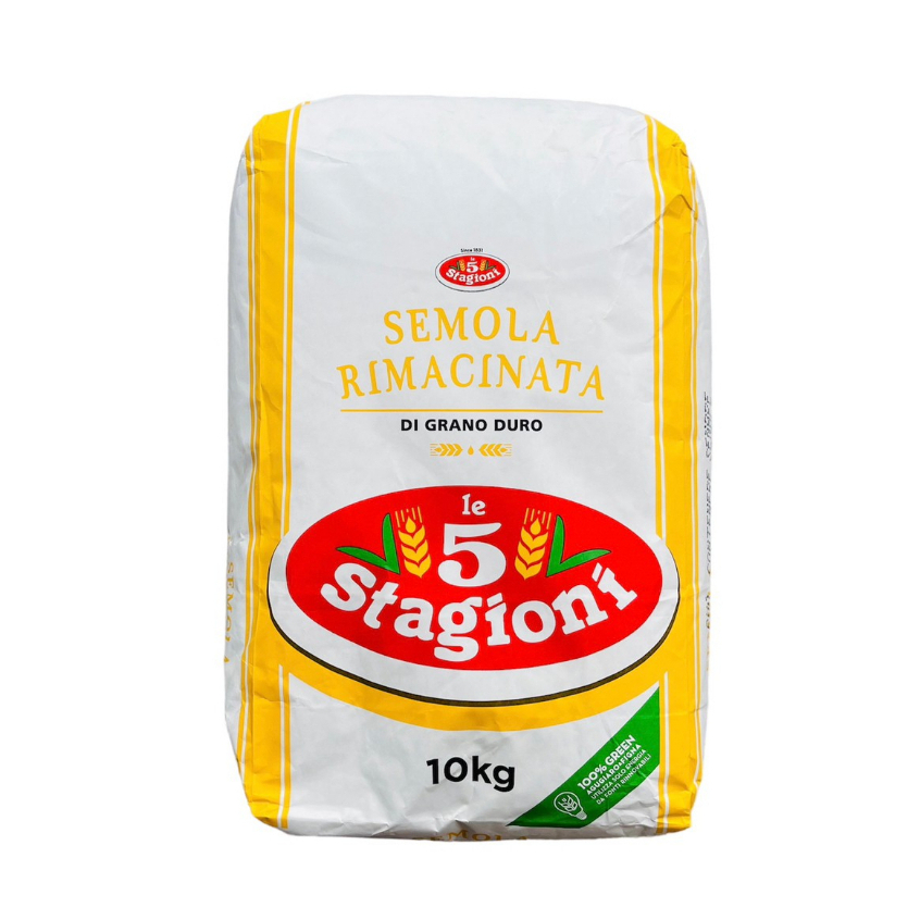 แป้งเซโมลินา ดูรัม วีท Le5 Stagioni SEMOLA RIMACINATA DI GRANDO DURO Durum Wheat Semolina 10 kg.