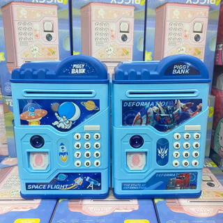 【FuHua Shop】พร้อมส่ง NEW STYLEกระปุกออมสินATMดูดแบงค์อัตโนมัต ออมสินตู้เซฟPiggy Bankลายการ์ตูนสุดน่ารัก รหัสผ่านสแกนนิ้ว