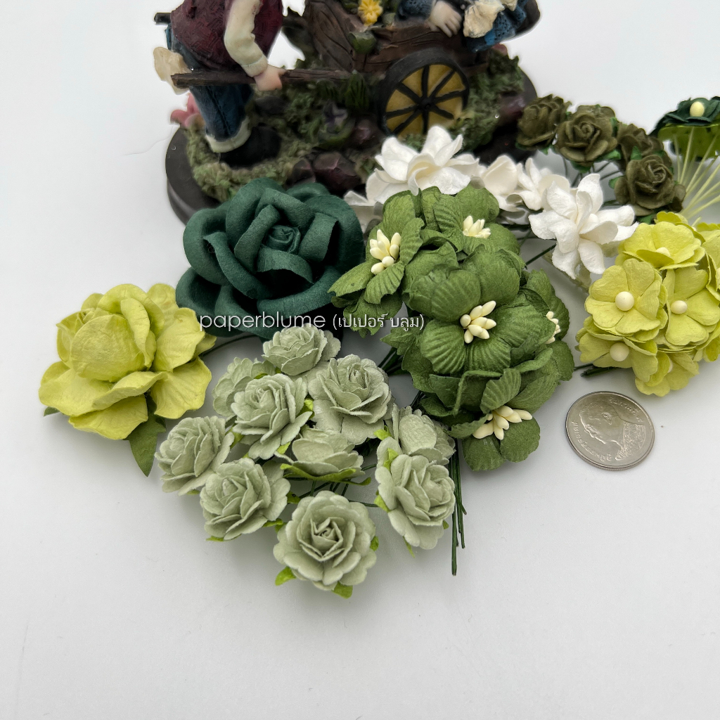 เซ็ท DIY 8 ดีไซน์ รวม 52 ดอก และใบไม้ ดอกไม้กระดาษสา งานประดิษฐ์ งานแต่ง หมั้น เจ้าสาว Paper Flowers - รูปที่ 6