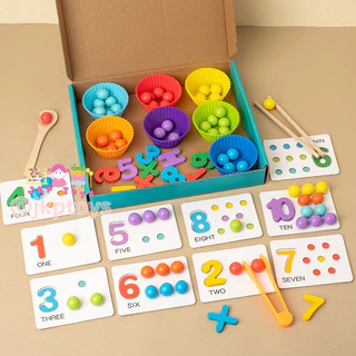❤️ร้านคนไทย❤️ ส่งจากไทยClip Beads Game ลูกปัดสีสุดหรรษา ของเล่น Montessori เสริม IQ ฝึกกล้ามเนื้อ ของเล่นไม้เสริมพัฒนากา