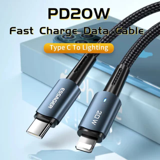 Essager Sunset สายชาร์จ USB-C to LN 27W/3A สายไนลอนถัก ทนทาน ชาร์จเร็ว สําหรับ โทรศัพท์มือถือ แท็บเล็ต