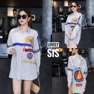 🌈🌿🌼🌸🌺💙🧡🇰🇷 Stripe Screen Long Sleeve Shirt