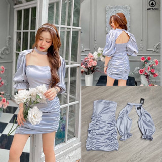 เดรสเกาะอก + เสื้อที่แขน ชุดออกงาน งานป้าย Aiyarin