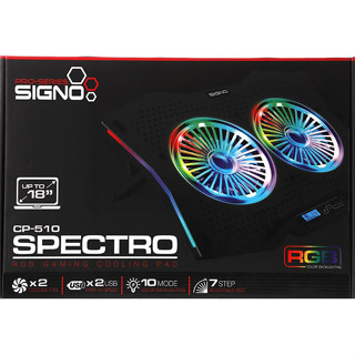 Cooler Pad (2 Fan RGB) SIGNO CP-510 Black พัดลมระบายความร้อนโน๊ตบุ๊ค