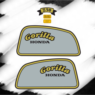 sticker ติดถังน้ำมัน honda gorilla เทาขอบทอง