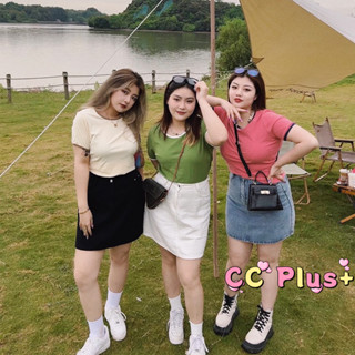 CiCi Plus+(835)กระโปรงยีนส์ทรงเอสุดเกา ผ้ายีนส์นิ่ม ใส่สบายใส่กับอะไรก็ดูแพงน่ารักหมดสาวอวบอ้วน