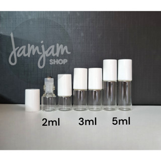 ขวดลูกกลิ้ง ขวดใส-ฝาขาว (2ml./3ml./5ml.)