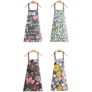 ผ้ากันเปื้อน ผ้ากันเปื้อนทำอาหาร ลายดอกไม้ Fashion Waterproof Apron TMM