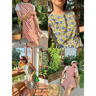 baby bloomer dress เดรสสั้นแขนกุดมีเข็มขัด