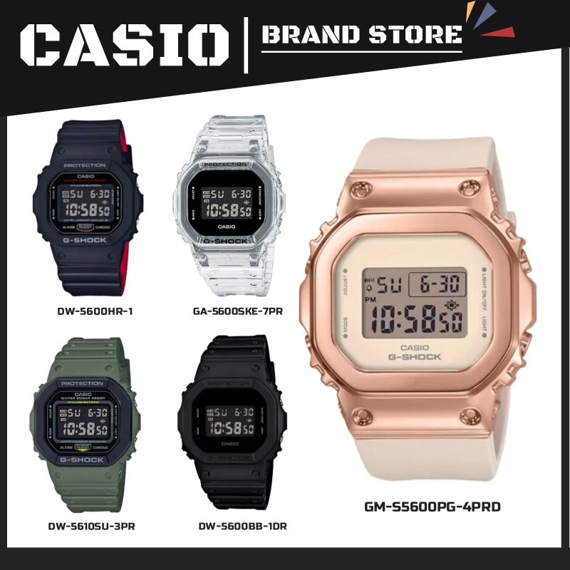 (ส่งฟรี) CASIO G-SHOCK WATCH รุ่น DW-5600 คาสิโอ ดู นาฬิกาข้อมือผู้หญิง นาฬิกาข้อมือผู้ชาย GM-S5600PG-4PRD