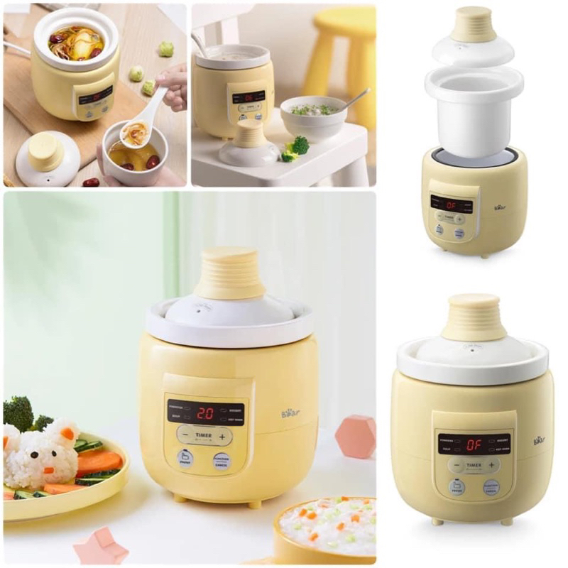 Bear หม้อตุ๋นไฟฟ้า Mini Slow Cooker 0.5 ลิตร(85วัตต์) รุ่น BR0053 ใช้งานง่ายทั้งตุ๋น ซุป อุ่น โจ๊ก และ ขนมหวาน
