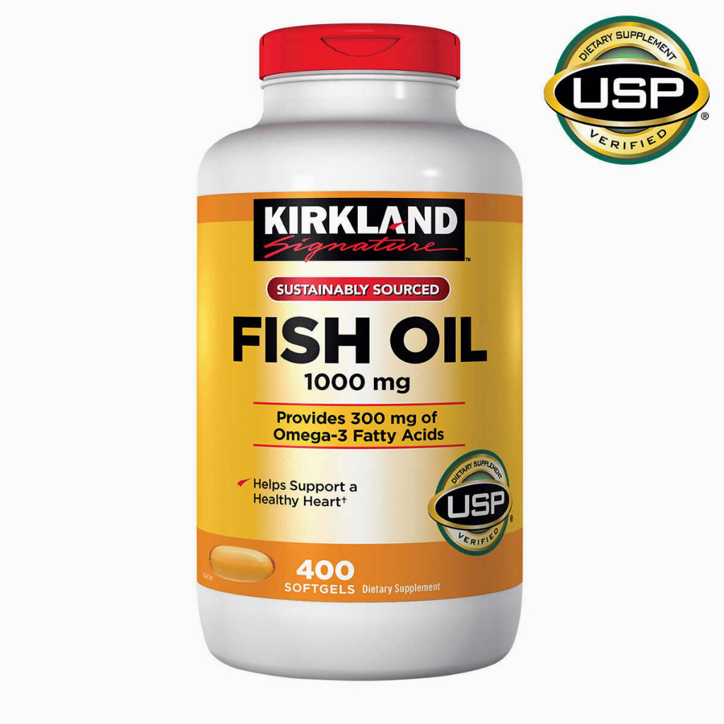 (Exp.01/2027)Kirkland Signature Fish Oil 1000 mg 400 เม็ด