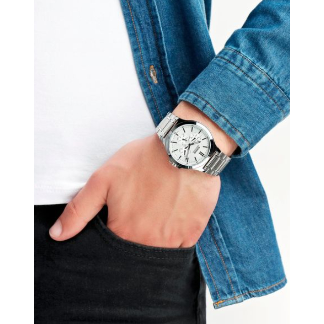 นาฬิกาข้อมือผู้ชาย สายแสตนเลส รุ่น MTP-V300D-7A หน้าปัดสีขาว - มั่นใจ ของแท้ 100% รับประกันศูนย์ CMG 1 ปีเต็ม