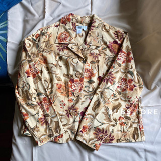 ส่งต่อมือ1🍄 เสื้อแจ๊คเกตวินเทจ Coldwater Creek Vintage floral jacket ไซส์ XL