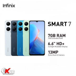 Infinix SMART 7 4+64GB (เพิ่มแรมได้สูงสุด 7GB|หน้าจอ6.6 HD+กล้อง 13MP  Extra Clear AI แบต5000 mAH เครื่องศูนย์แท้