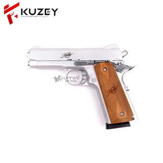 แบลงค์กัน KUZEY M1911 4นิ้ว KIMBER สีเงินด้าน ด้ามไม้ แถมลูก 1 กล่อง  ผู้ซื้ออายุ 21 ปีขึ้นไป ส่งภาพถ่ายบัตรประชาชนในแชท