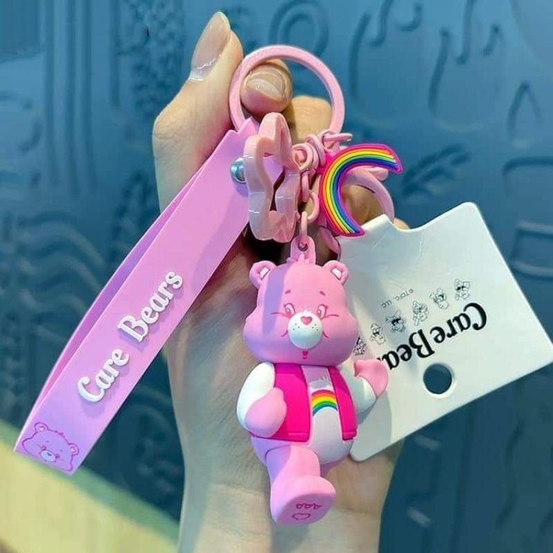 Care Bears Keychain - พวงกุญแจ แคร์แบร์ ลิขสิทธิ์แท้ 100% ลาย Cheer Bear สีชมพู