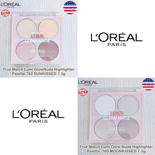 Loreal® True Match Lumi Glow Nude Highlighter Palette 7.3g ลอรีอัล ปารีส ไฮไลท์โกลว์ บลัชออน และบรอนเซอร์