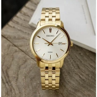 นาฬิกา Seiko Quartz รุ่น SUR264P1 นาฬิกาข้อมือผู้ชาย สายแสตนเลสสีทอง หน้าปัดขาว สวยหรู ของแท้ 100% ประกันศูนย์ไทย 1ปีเต็ม