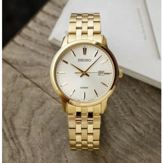 นาฬิกา Seiko Quartz รุ่น SUR264P1 นาฬิกาข้อมือผู้ชาย สายแสตนเลสสีทอง หน้าปัดขาว สวยหรู ของแท้ 100% ประกันศูนย์ไทย 1ปีเต็ม