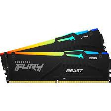 32GB (16GBx2) DDR5 5600MHz RAM (หน่วยความจำ) KINGSTON FURY BEAST DDR5 RGB (AMD EXPO) (BLACK) (KF556C36BBEAK2-32)