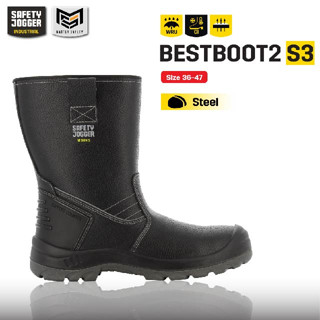 [ของแท้พร้อมส่ง] Safety Jogger รุ่น BESTBOOT2 S3 รองเท้าบู้ทหนังเซฟตี้ หัวเหล็ก มีแผ่นกันทะลุ ได้มาตรฐานสากล