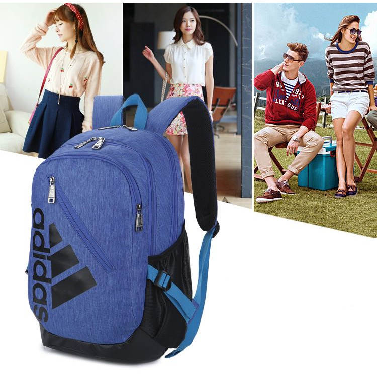 เตรียมจัดส่ง! ADIDASใหม่กระเป๋านักเรียนผู้ชายและผู้หญิงกระเป๋าคอมพิวเตอร์เป้แบบสบาย ๆ