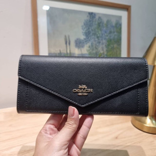 ส่งฟรี ใหม่ล่าสุด! [57751 SOFT WALLET] ใบยาวแบบพับ สีดำ