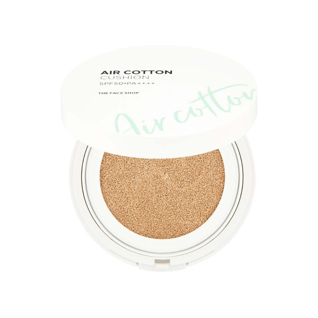 (ลดราคาหมดอายุ 5/2026) THE FACE SHOP AIR COTTON CUSHION SPF50+ PA++++ (คุชชั่นกึ่งแมตต์ เนื้อบางเบา ปกปิด)