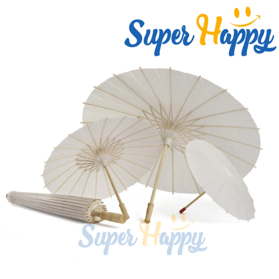 ร่มไม้กระดาษสีขาว DIY ขนาด 20CM,30CM,40,60CM Paper umbrella