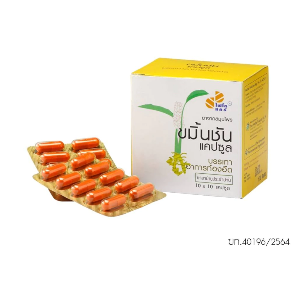 [1แผง] ขมิ้นชัน​แคปซูล​ องค์การ​เภสัชกรรม​ Phytocare 1แผง/10เม็ด #5363