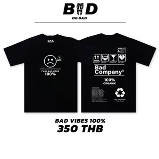 StreetStyle_Shop | เสื้อยืดUnisexสกรีนลาย Bad Vibes 100% เสื้อผู้ชาย เสื้อผู้หญิง