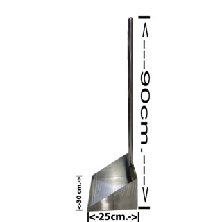 ที่โกยขยะ สแตนเลส (ไม่เป็นสนิม) ขนาด 25x30x90 cm. หนา 1 มิล (No Rust Dustpan) ที่โกยผง ที่ตักขยะ ปลอดสนิม