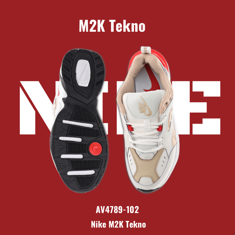M2M👉 Nike M2K Tekno รองเท้าวิ่งลำลองแฟชั่นหญิงและชาย AV4789-102