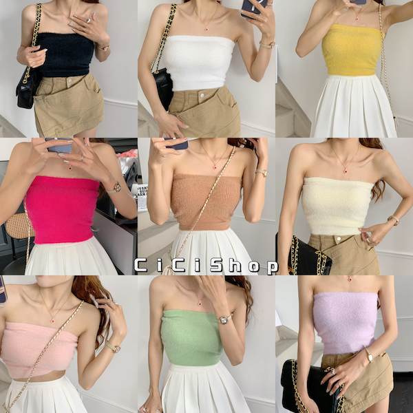 Cicishop(SALE/สุ่ม C1536)เกาะอกไหมพรมทอร่องเล็กยืดได้เยอะ ผ้านิ่มใส่สบาย แซ่บๆสุดๆใครเห็นต้องร้องว้าว