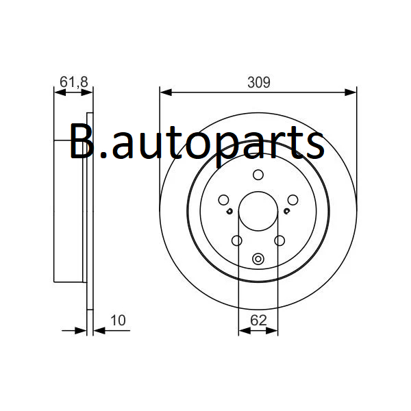 จานเบรคหลัง LEXUS RX270 RX350 RX450h AGL10 GGL10 GGL15 GYL10 GYL15 2008-2015 309MM RUNSTOP /คู่