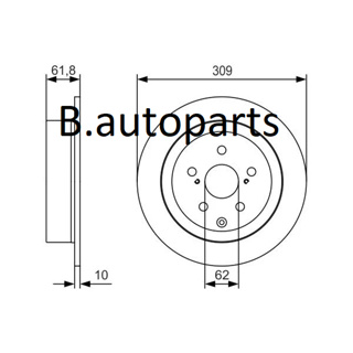 จานเบรคหลัง LEXUS RX270 RX350 RX450h AGL10 GGL10 GGL15 GYL10 GYL15 2008-2015 RUNSTOP /คู่