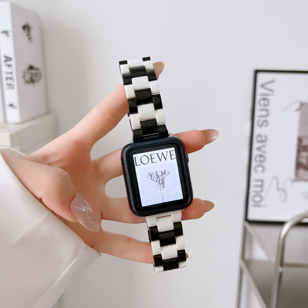 PC สายเรซิ่นสำหรับ apple watch series Ultra 8 7 6 SE 5 4 3 2 1 สายจับคู่สี 49 มม. 41 มม. 45 มม. 44 มม. 42 มม. 38 มม.40mm