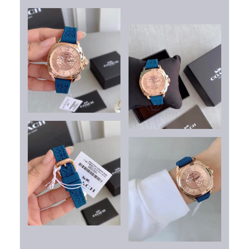 พร้อมส่ง แท้ 🇺🇸100% New Coach นาฬิกา  Coach Women's Boyfriend Silicone นาฬิกาสายซิลิโคนนิ่ม หน้าปัด 